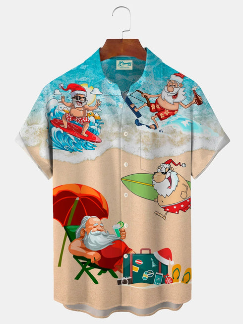 Men's Christmas Funny Graphic Short Sleeve Hawaiian Shirt